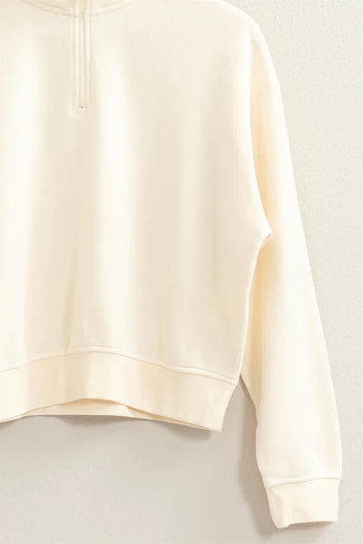 Cream Half-Zip Sweatshirt