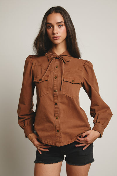 Brinley Mocha Denim Shirt