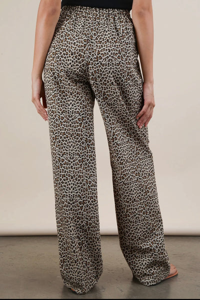 Beige Leopard Print Pants