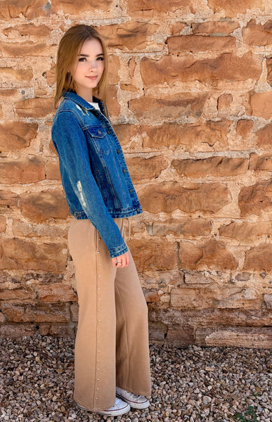 Taupe Studded Knit Pants