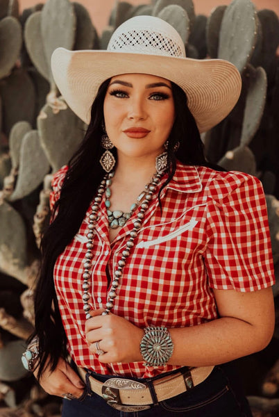 Red Gingham Western Shirt