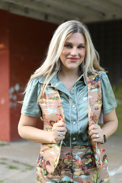 Wilhemina Cowboy Print Vest