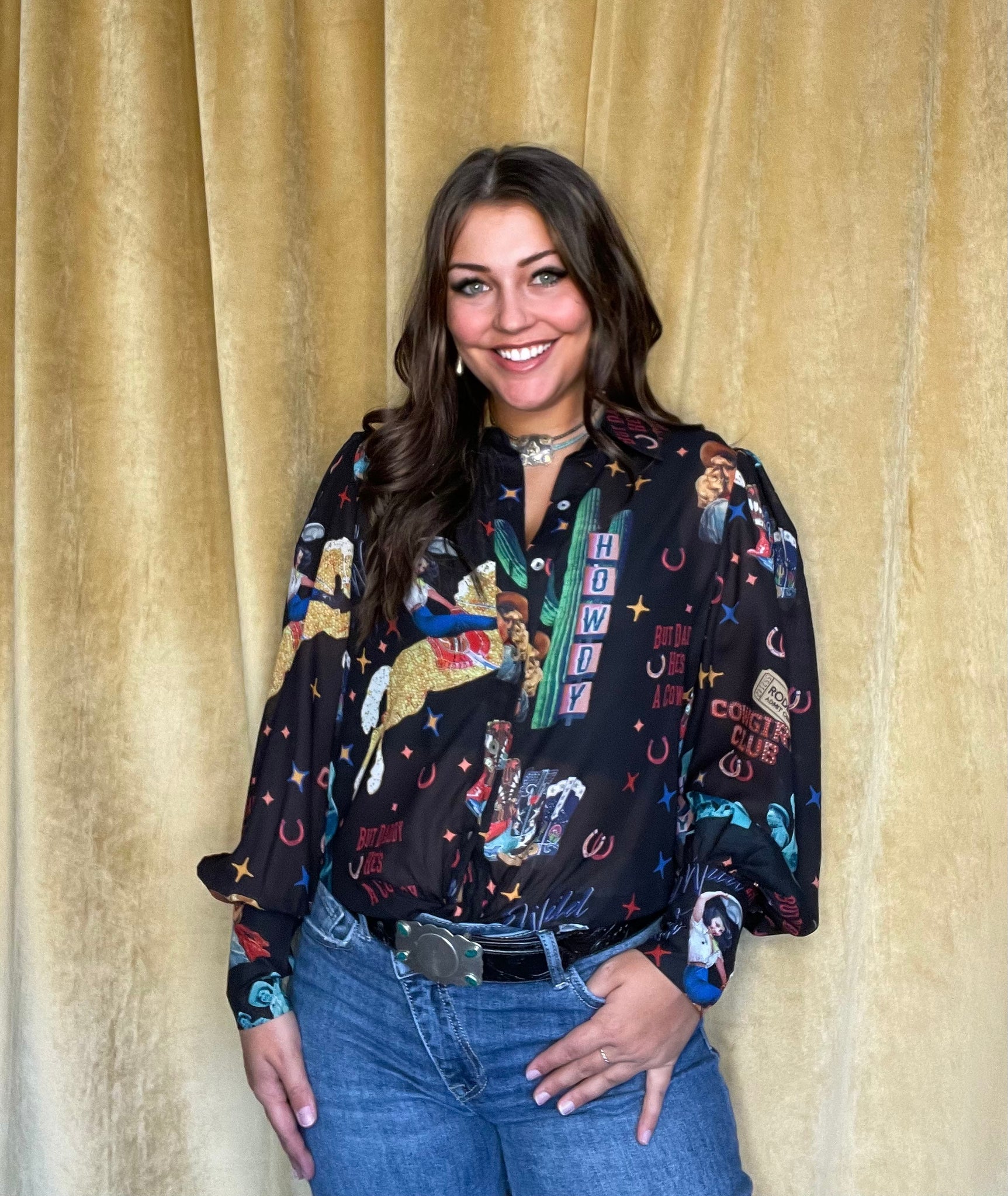 Cowgirl Collage Blouse