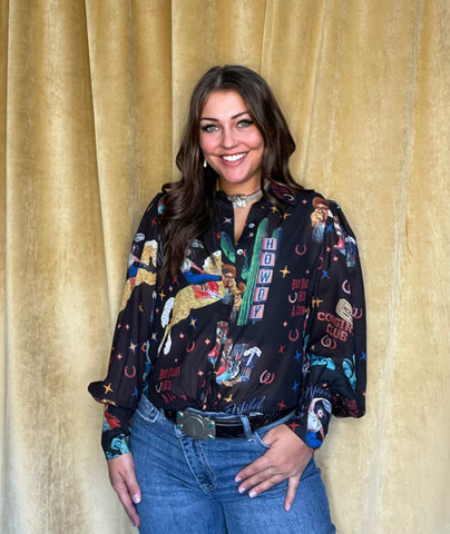 Cowgirl Collage Blouse