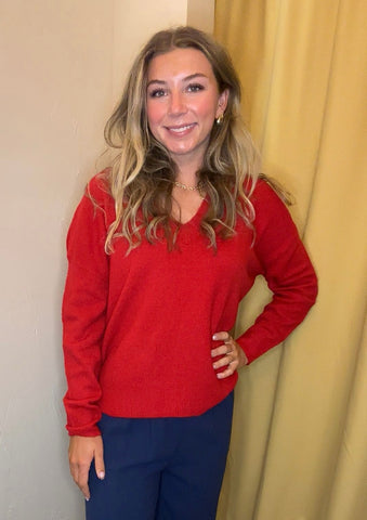 Nori Red Knit Sweater