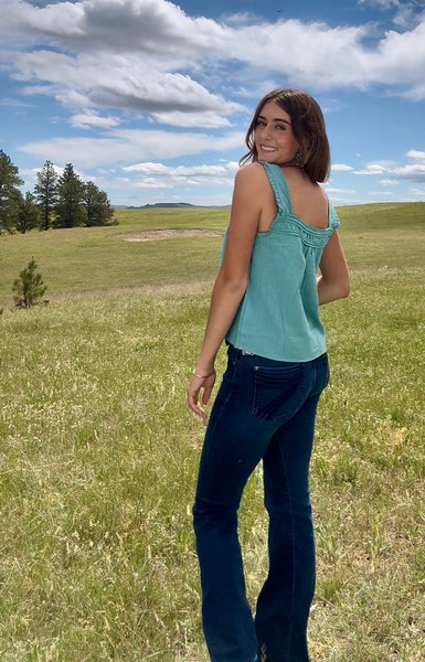 Dobie Pintuck Teal Tank