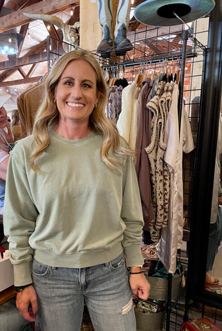 Relaxed Soft Green Sweatshirt