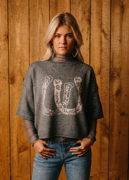 Slate Lace Mesh Top