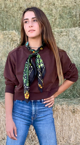 Tate Chocolate Crop Sweatshirt