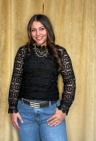 Black Boho Crochet Top