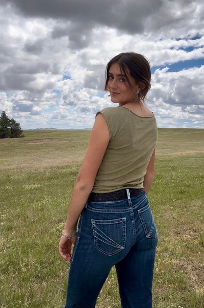 Maison Washed Olive Top