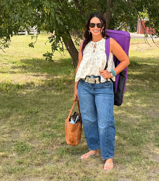 Floral Pintuck Top