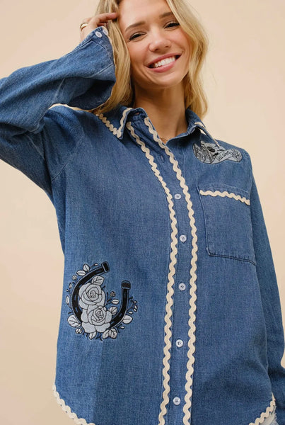 Ric Rac Western Denim Shirt