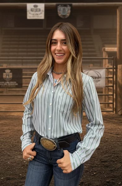 Ariat Kirby Pro Green Stripe Shirt