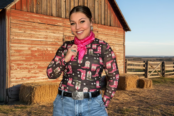 Cowboy Boot Mesh Top