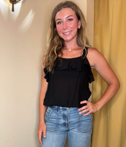 Ruffle Gauze Top