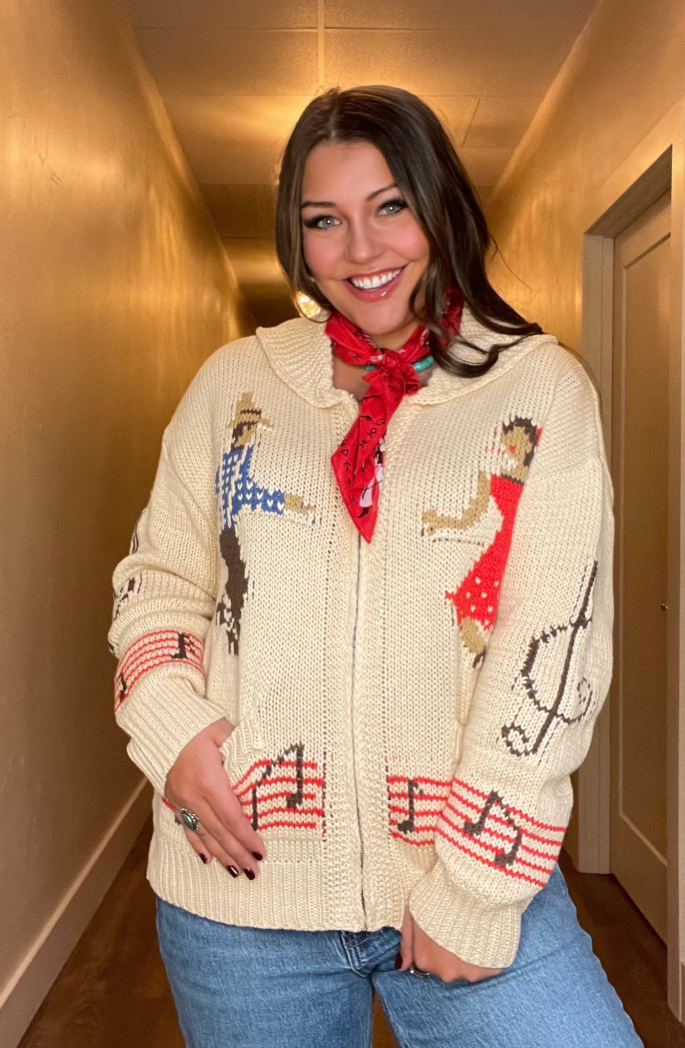 Square Dancing Cardigan Sweater