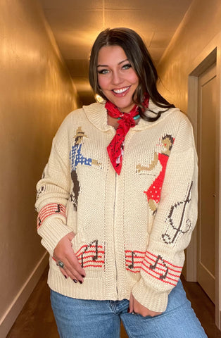 Square Dancing Cardigan Sweater
