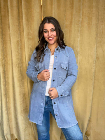 Dusty Blue Woven Jacket