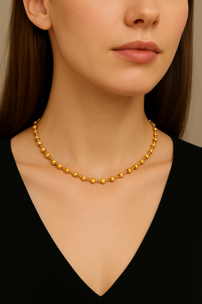 Large Gold Bead Necklace