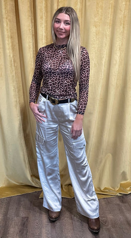 Dark Cheetah Mesh Top