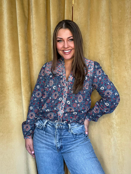 Quilted Yoke Blouse