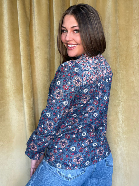 Quilted Yoke Blouse