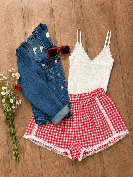 Red Gingham Shorts