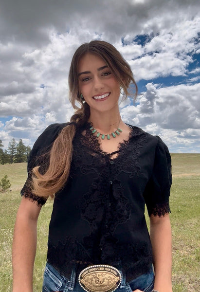 Marion Black Lace Blouse
