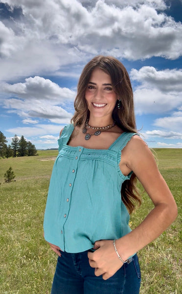 Dobie Pintuck Teal Tank