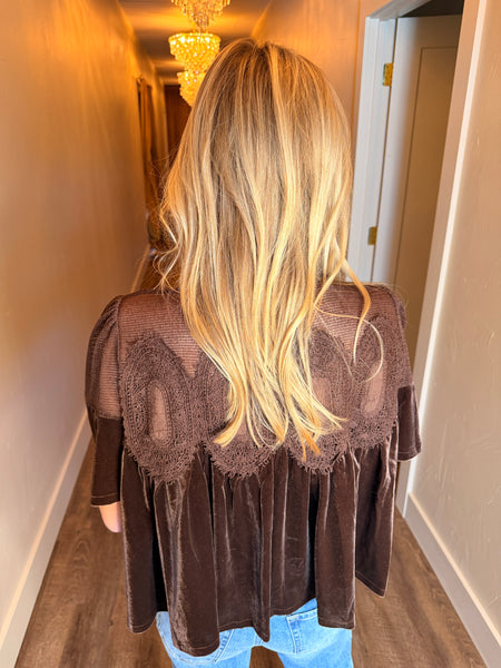 Velvet Scallop Blouse