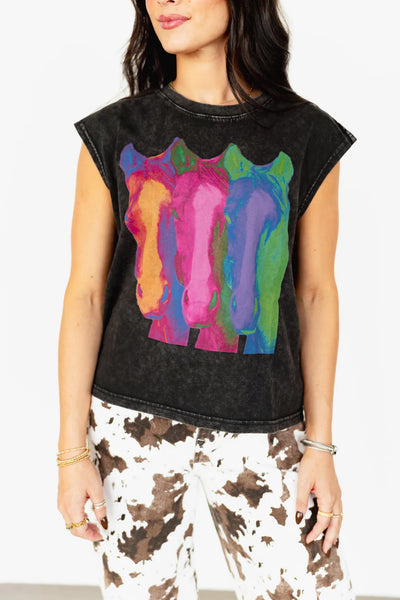 Neon Horse Muscle Tee