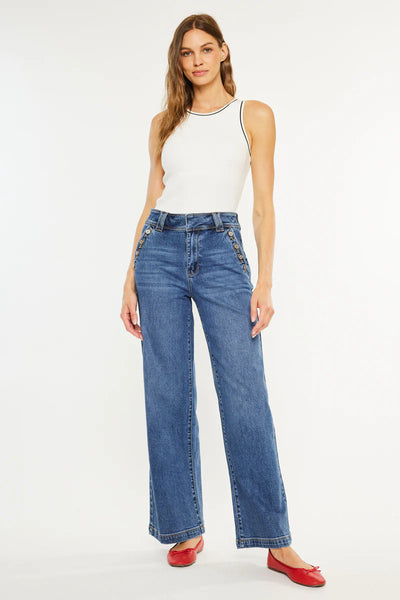 Kancan Button Front Jeans