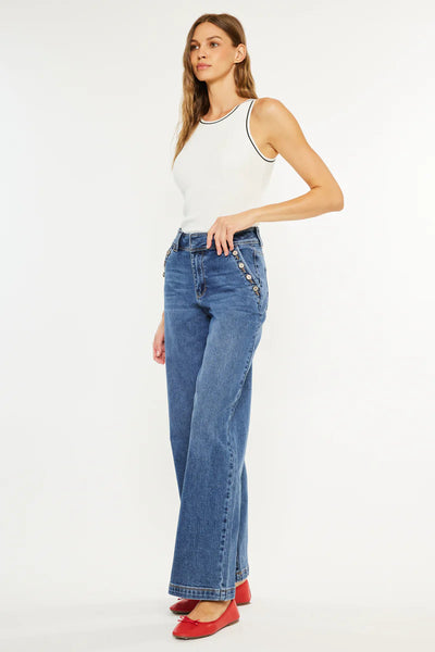 Kancan Button Front Jeans