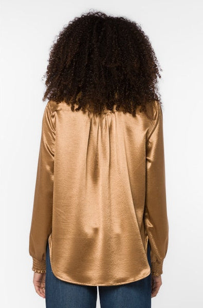 Mulan Champagne Satin Blouse
