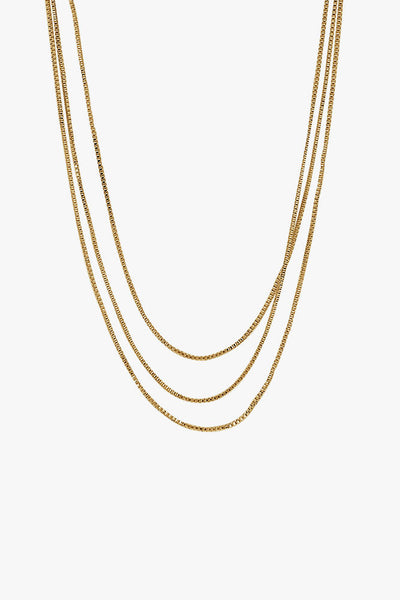 Posie Triple Gold Chain Necklace