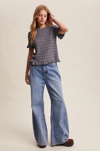 Gemini Ruffle Knit Top