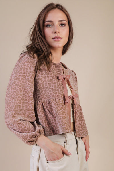 Chenille Leopard Top