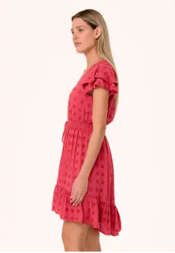 Fuchsia Eyelet Dress
