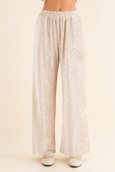 Wave Velvet Champagne Pants