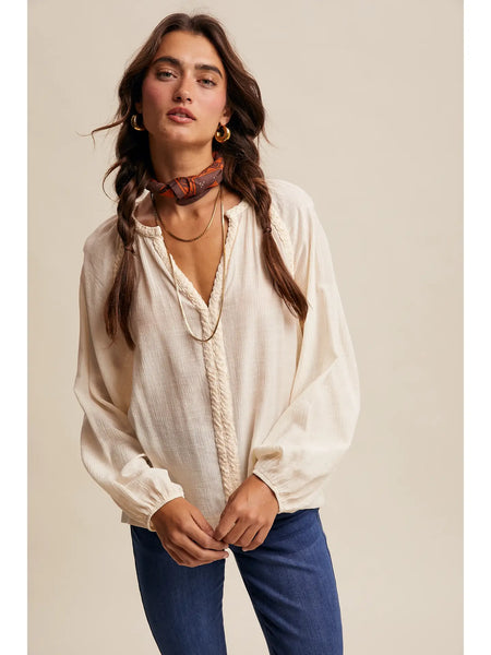Braided Peasant Top