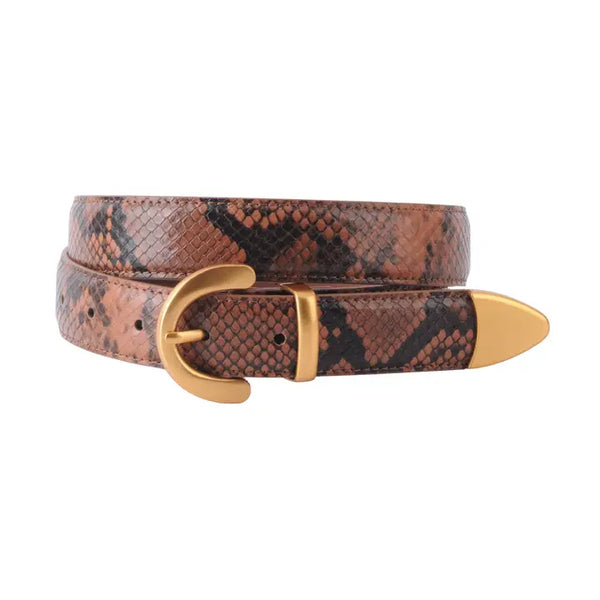 Leather Snakeskin Belt