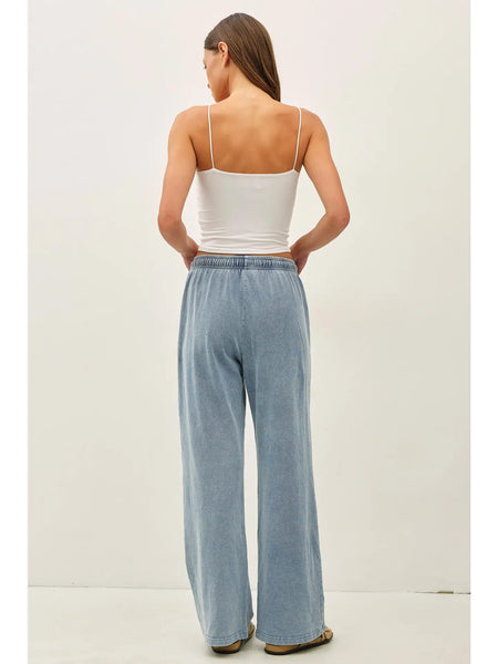 Light Denim Knit Pants