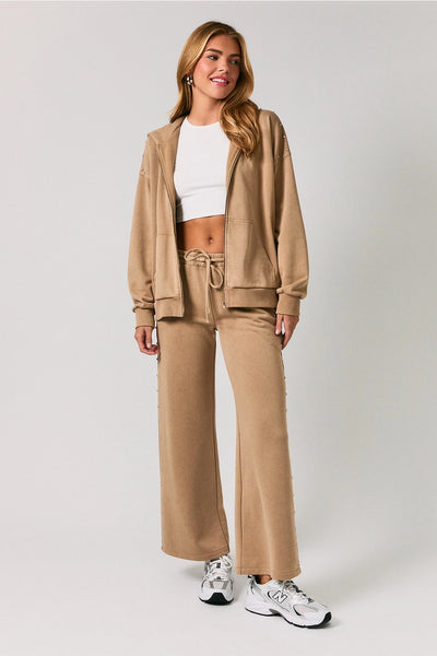 Taupe Studded Knit Pants