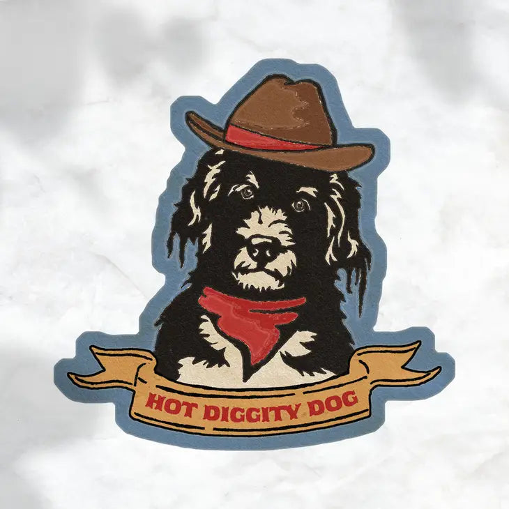 "Hot Diggity Dog" Cowboy Sticker