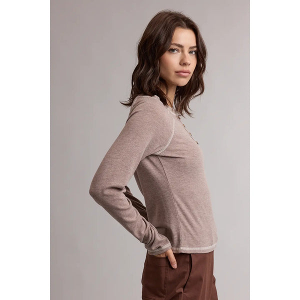 Scallop Trim Henley Top