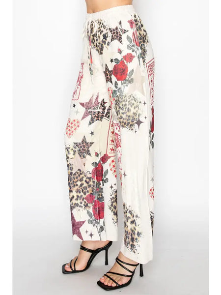 Rose Star Western Drawstring Pants
