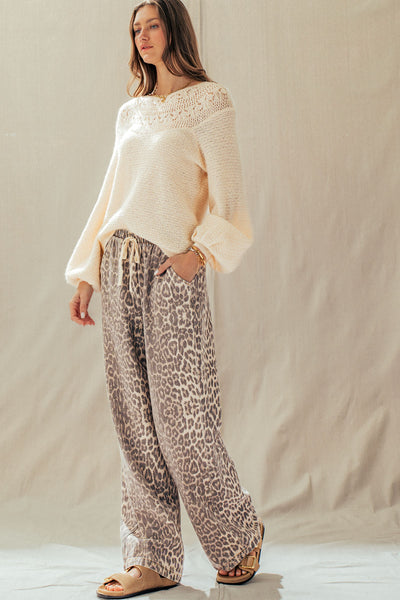 Cotton Leopard Pants