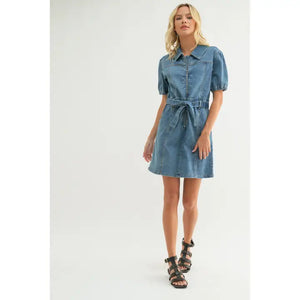 Denim Puff Sleeve Dress