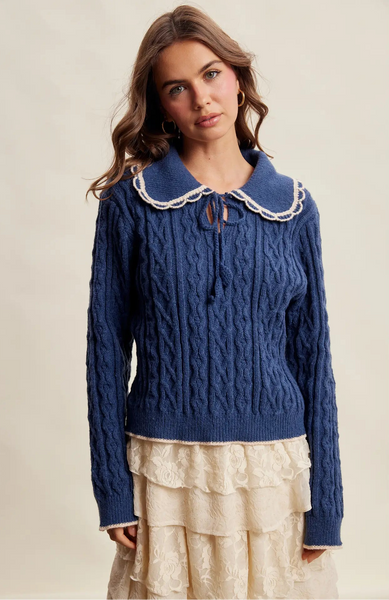 Scalloped Collar Sweater